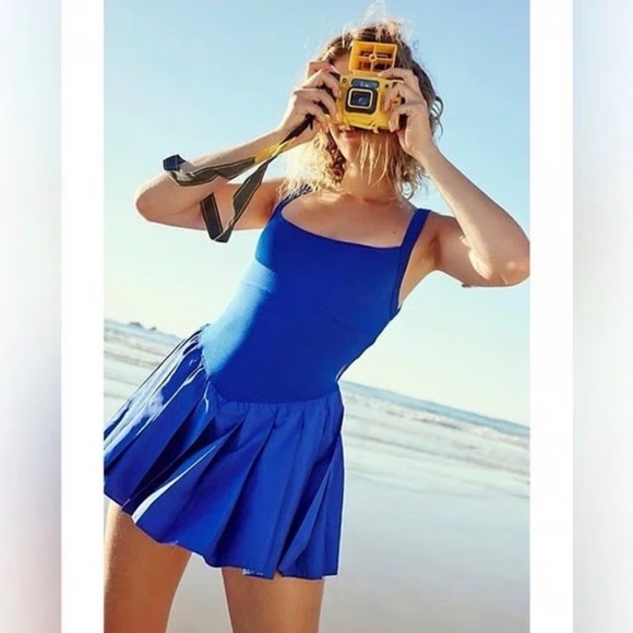 Free People FP Movement Swing Of Things Skort Dress Neon Purple Pulse NWT L - Picture 2 of 6